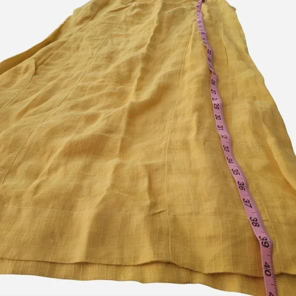 Eileen Fisher Lagenlook Linen Textured Midi Dress Lined Pockets Size M Minimal - Picture 9 of 9